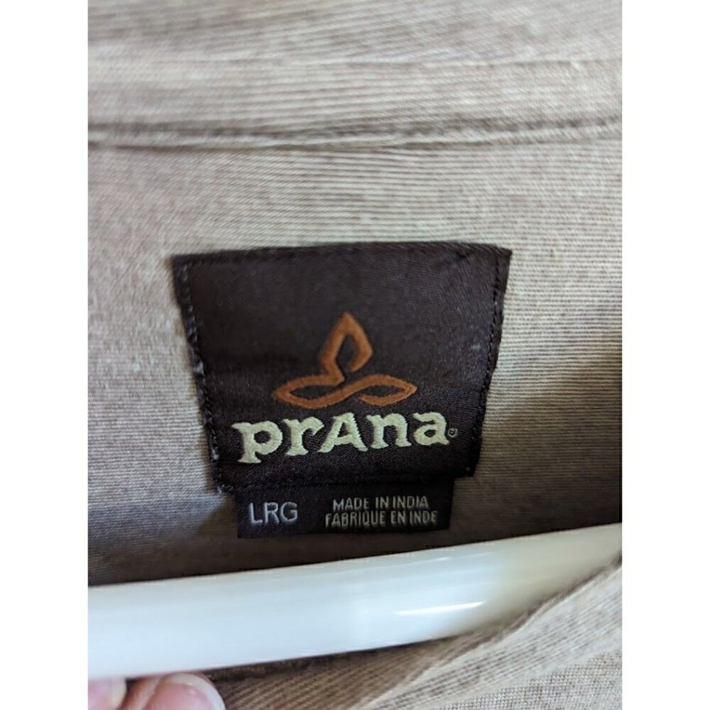 Prana Men's Crewneck Long Sleeve Heather Tan Shirt Cotton Size Large - Picture 4 of 4